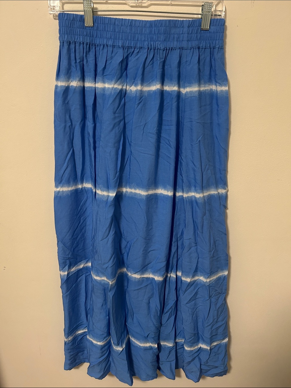 Chico's Blue and White Tie-Dye Maxi Skirt